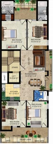  ultra-luxury-floor Gaurav Ultra Luxury Floor Cluster Plan from 1st to 4th Floor