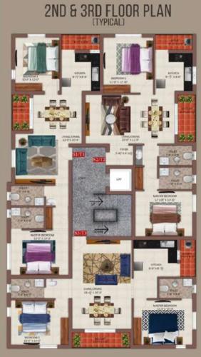  krishna-ganga Krishna Ganga Cluster Plan from 2nd to 3rd Floor
