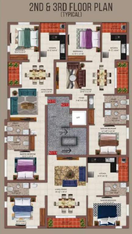  krishna ganga Krishna Ganga Cluster Plan from 2nd to 3rd Floor