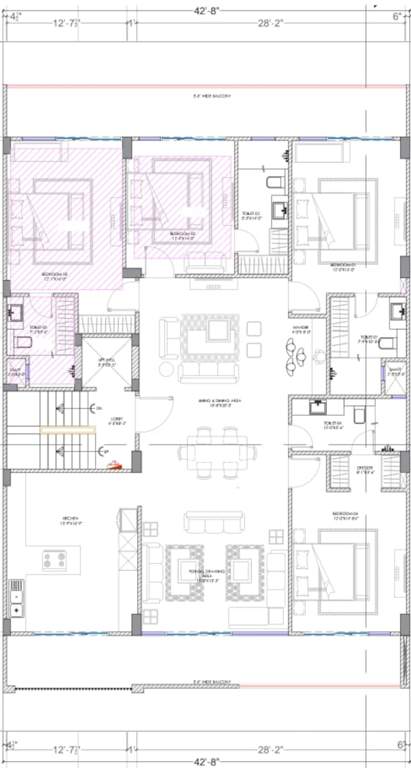  luxury builder floor 3 New Door Homes Luxury Builder Floor 3 Typical Cluster Plan