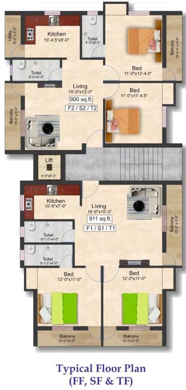  oscar homes Oscar Homes Cluster Plan from 1st to 3rd Floor