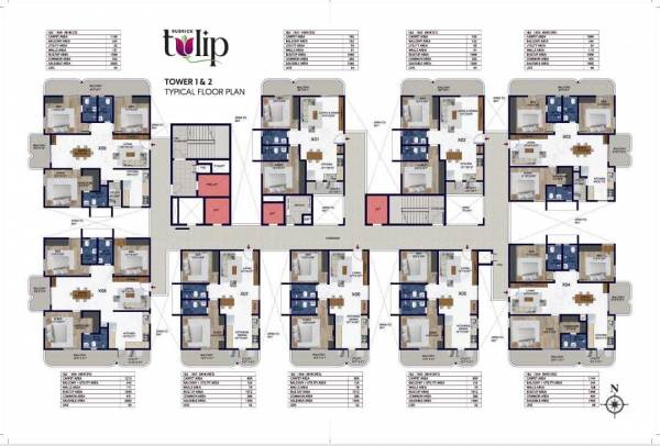 tulip Tower 1 Cluster Plan for Typical Floor