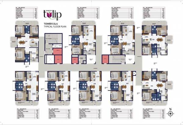  tulip Tower 2 Cluster Plan for Typical Floor