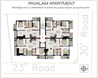  pavalam-apartments Pavalam Apartments Cluster Plan
