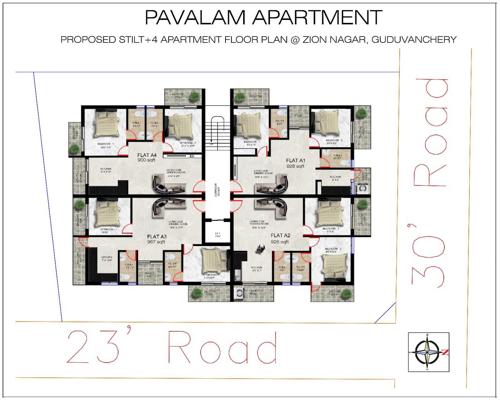  pavalam-apartments Pavalam Apartments Cluster Plan