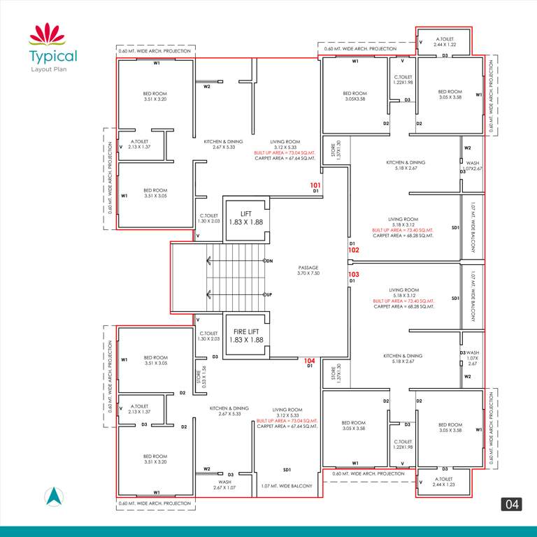 shivanjani residency Shivanjani Residency Cluster Plan from 1st to 7th Floor
