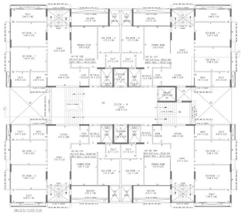  elegance Block A And D Cluster Plan For 12th Floor