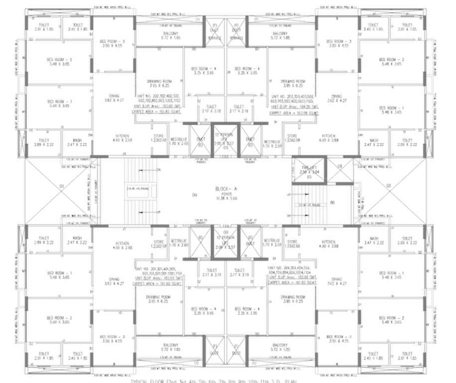  elegance Block A And D Cluster Plan From 2nd To 11th Floor