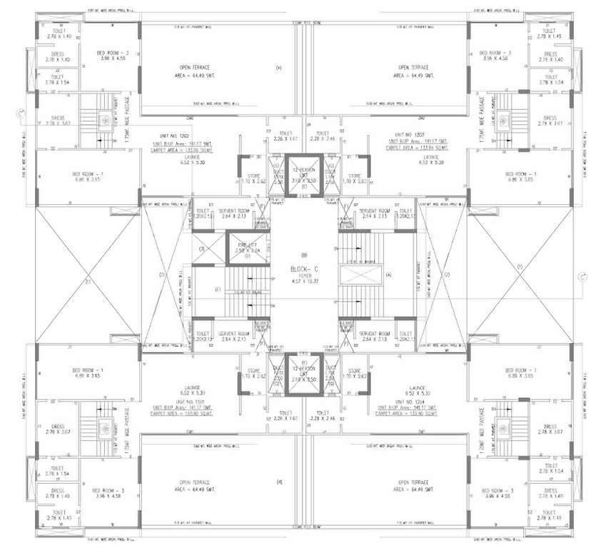 elegance Block B And C Cluster Plan For 13th Floor