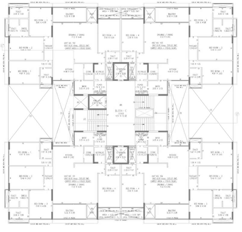  elegance Block B And C Cluster Plan For 1st Floor