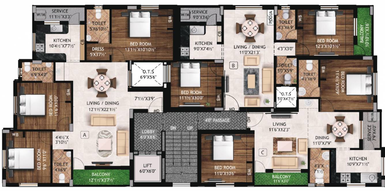  vaikunth Block A And B Cluster Plan For Typical Floor Plan