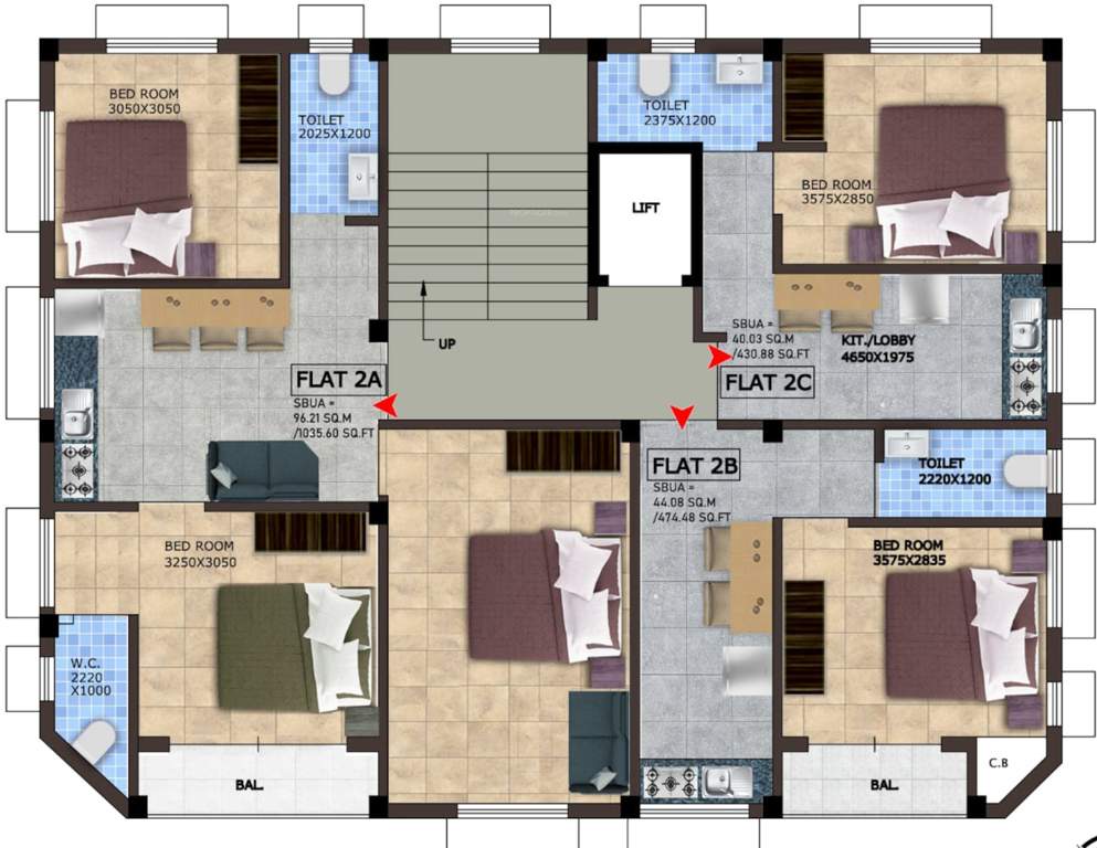  lakefield residency Cluster Plan For 2nd Floor