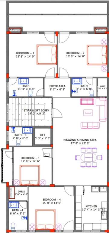  high end 310 sq yd Swastik High End 310 Sq Yd Cluster Plan from 1st to 4th Floor