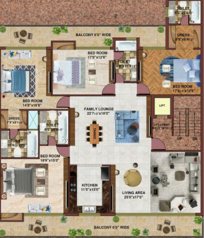  high end 465 sq yd High End 465 Sq Yd Cluster Plan For Typical Floor Plan