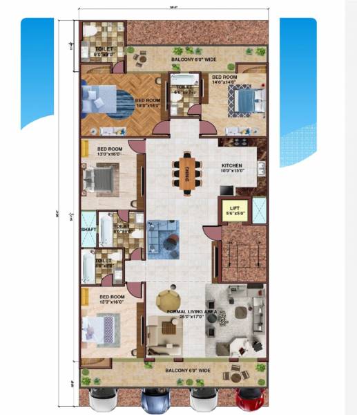  constructions-3700-sq-ft Constructions 3700 Sq Ft Cluster Plan from 1st to 4th Floor
