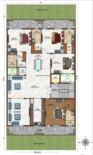 Construction 4500 Sq Ft Cluster Plan from 1st to 4th Floor construction-4500-sq-ft Construction 4500 Sq Ft Cluster Plan from 1st to 4th Floor