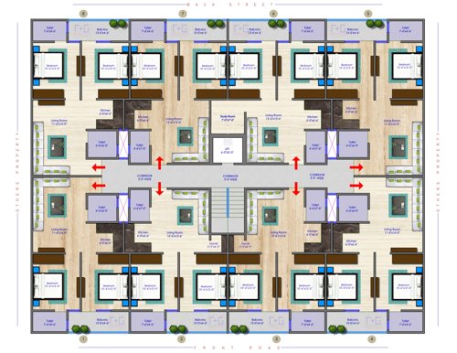  tulip-tower Tulip Tower Cluster Plan from ground to 4th Floor