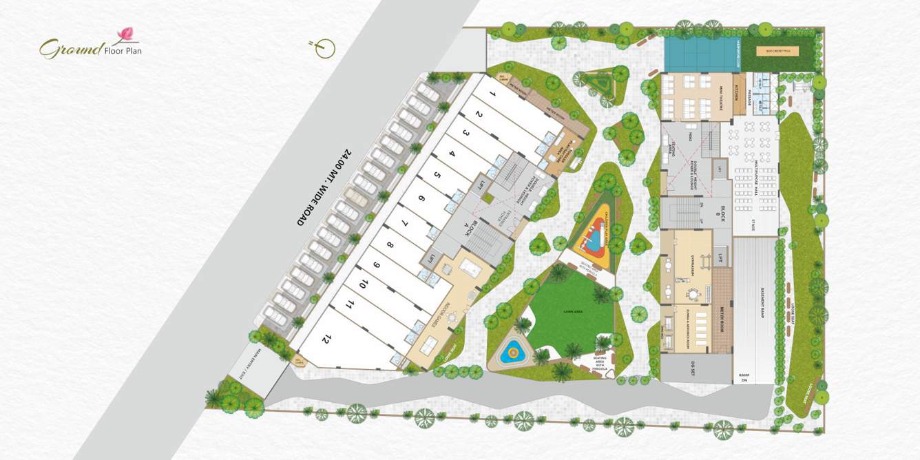  rivanta aurovile Block A, B Ground Cluster Plan