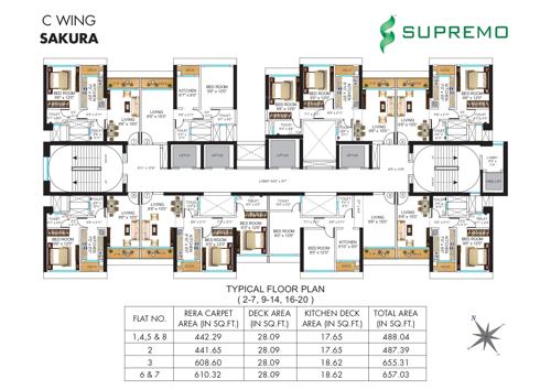  supremo-phase-i-salvia-d-wing Phase I Salvia D Wing Cluster Plan from 2nd to 20th Floor