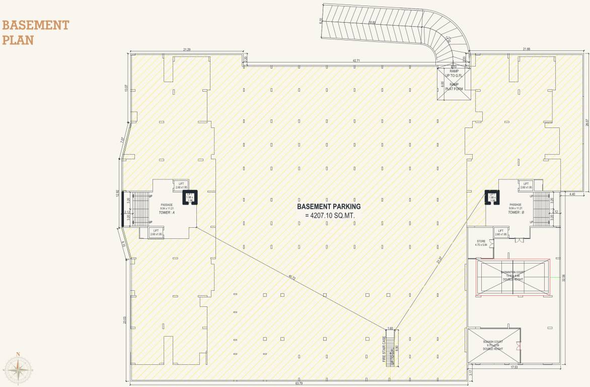 keystone skyvillas xl Tower A, B Basement Cluster Plan