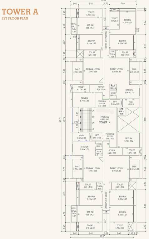 keystone skyvillas xl Tower A Cluster Plan For First Floor