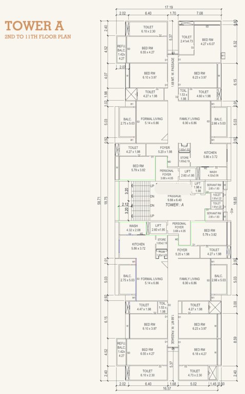 keystone skyvillas xl Tower A Cluster Plan From 2nd To 11th Floor