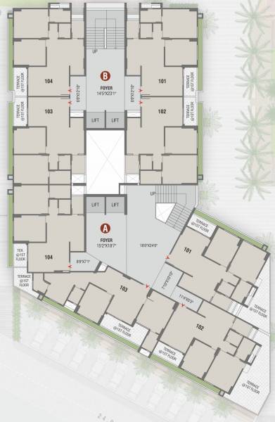  rivanta-vibgyor Block A Cluster Plan for 1st Floor