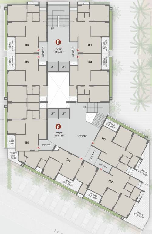  rivanta vibgyor Block A Cluster Plan for 1st Floor