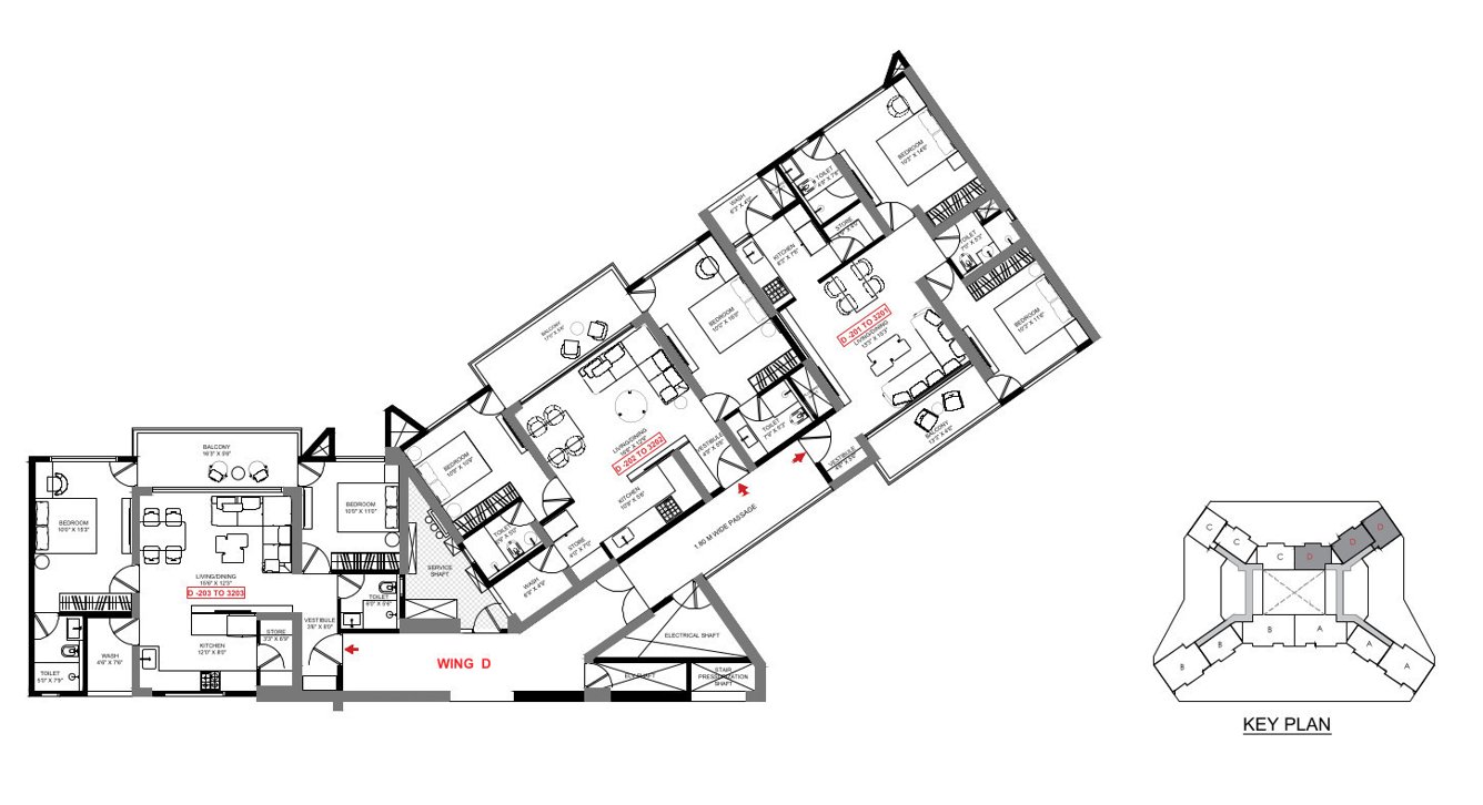  skyview Block D Cluster Plan For Typical Floor