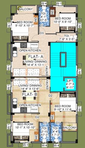  susanta-nivas Susanta Nivas Cluster Plan From 1st To 4th Floor