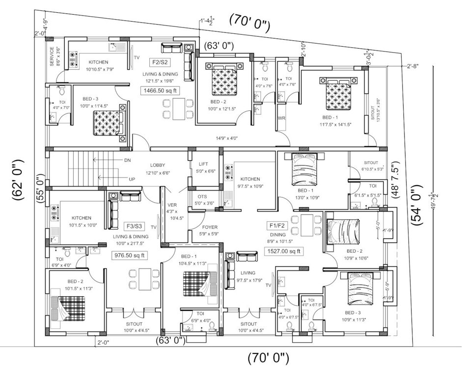  metro view apartment Metro View Apartment Cluster Plan from 1st to 2nd Floor