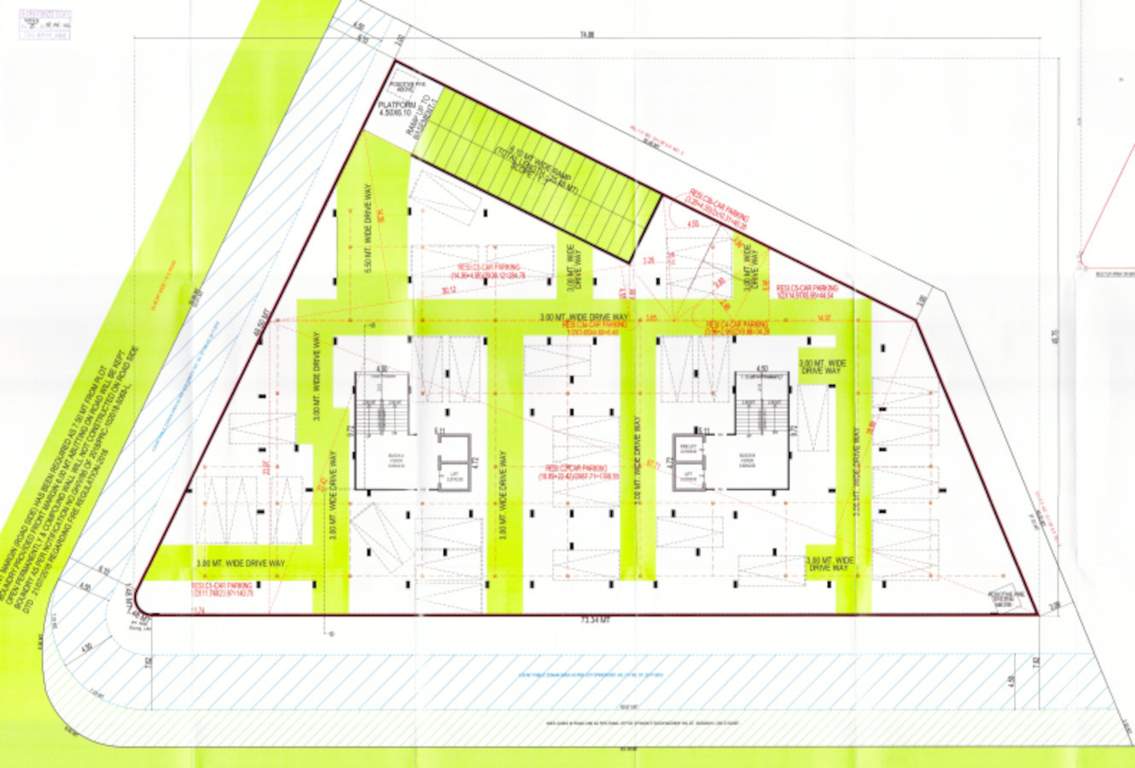  shree vishnudhara aashiyana Block A & B Basement 2 Floor Cluster Plan