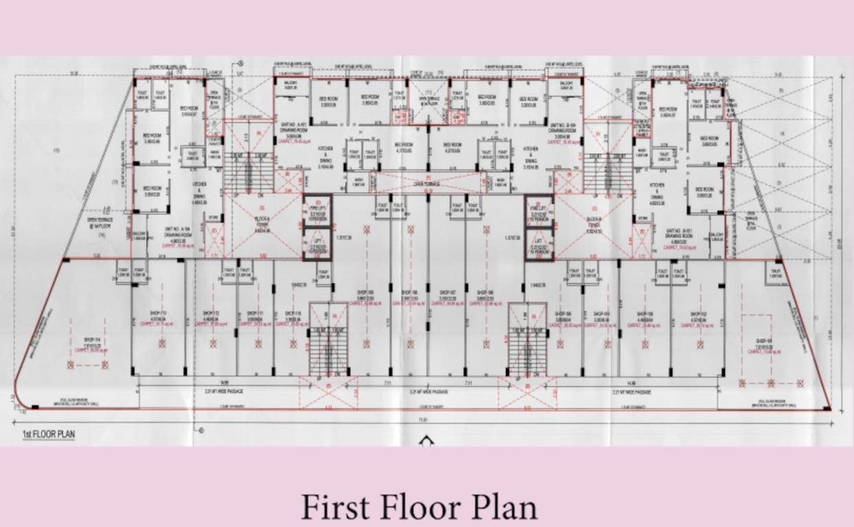  shree vishnudhara aashiyana Block A & B Cluster Plan for 1st Floor