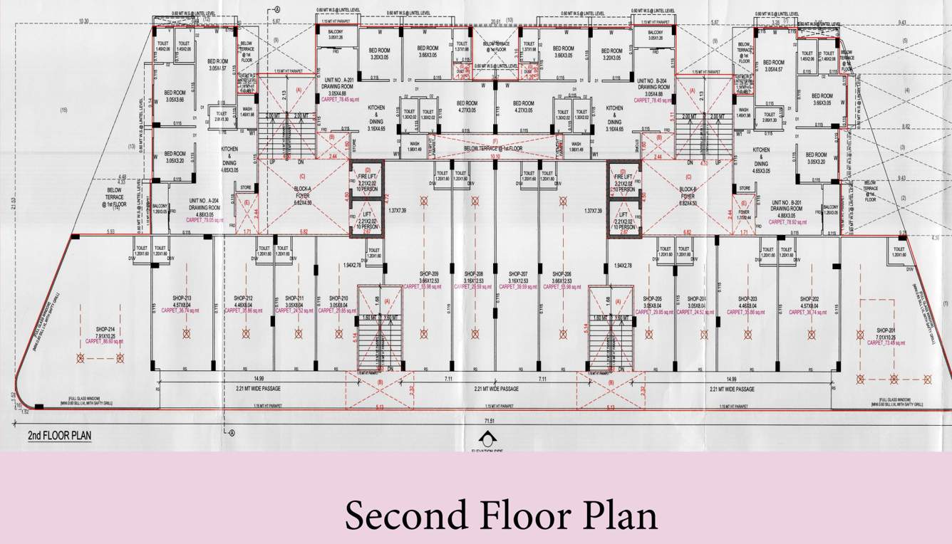  shree vishnudhara aashiyana Block A & B Cluster Plan for 2nd Floor