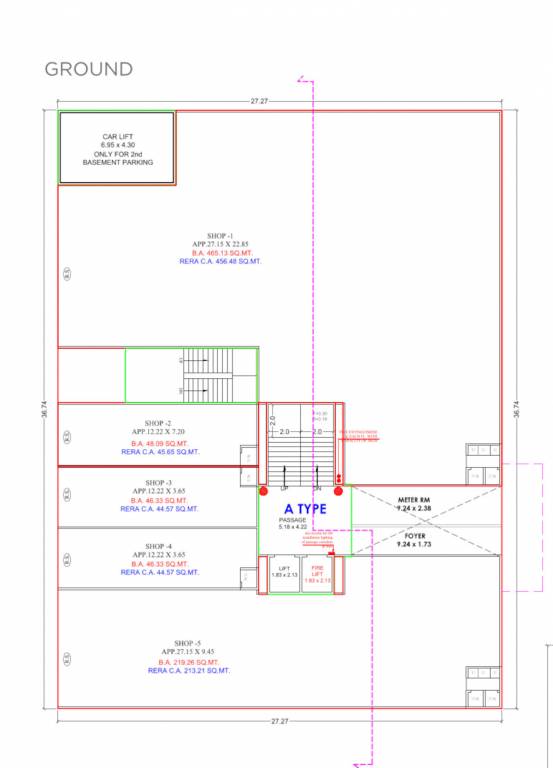 anjani elegance Block A Ground Floor Cluster Plan