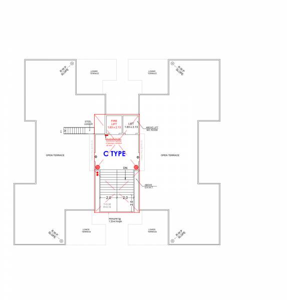 Block C Terrace Floor Cluster Plan anjani-elegance Block C Terrace Floor Cluster Plan