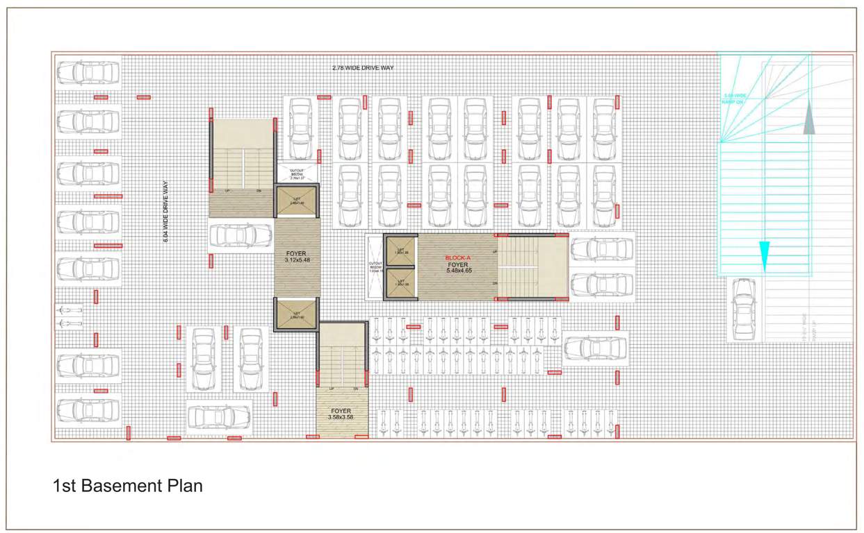  orane A, B First Basement Cluster Plan