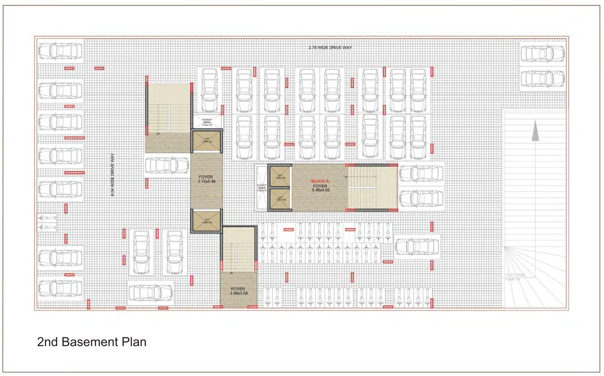  orane A, B Second Basement Cluster Plan