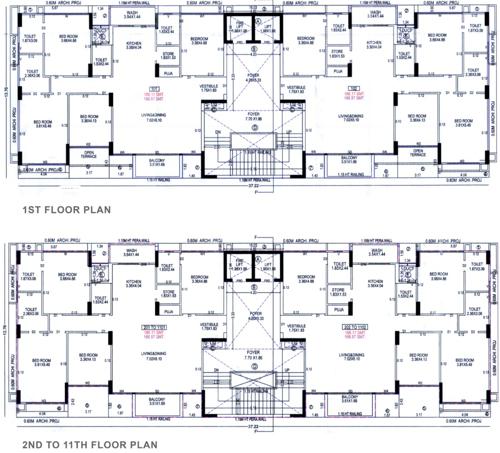  vivanta-living-block-f Vivanta Living Block F Cluster Plan from 2nd to 11th Floor