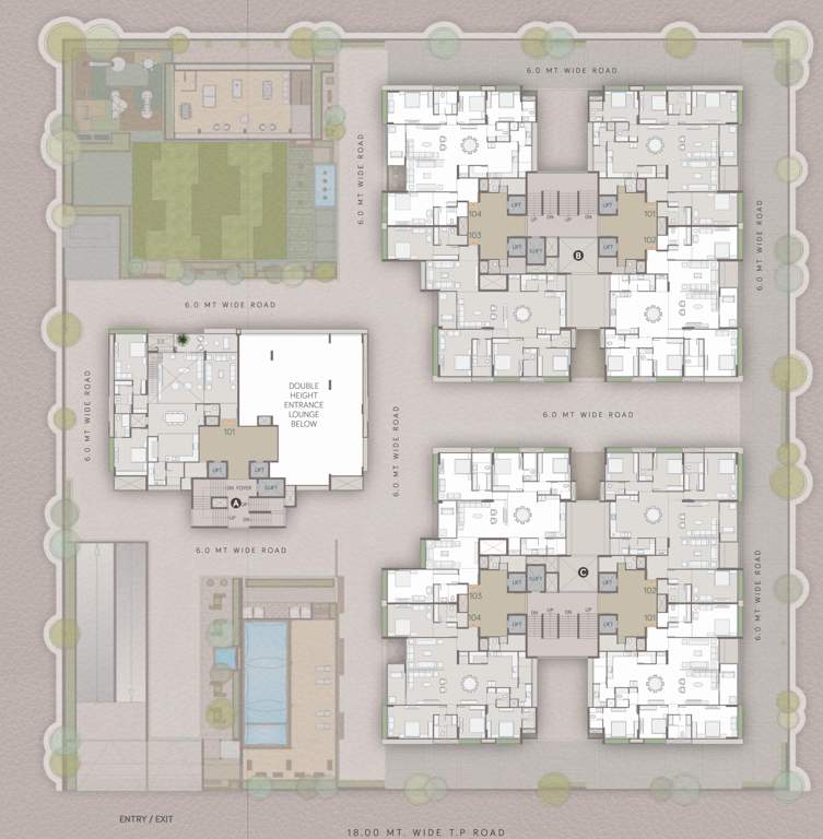  the gold sky villa Block A, Block B, Block C  Cluster Plan for 1st Floor