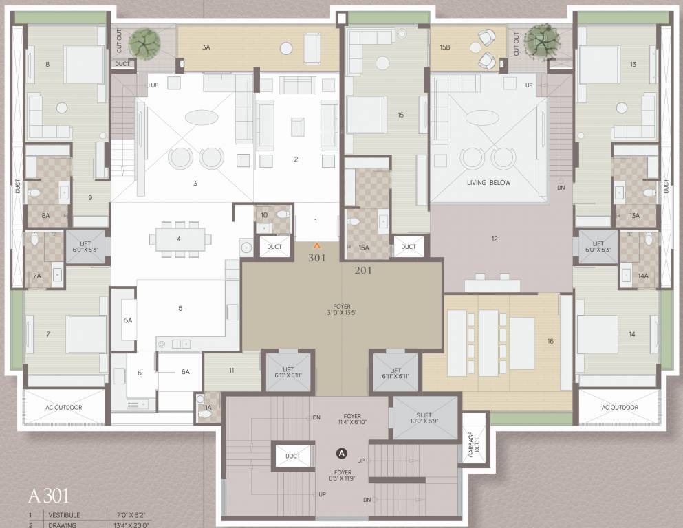  the gold sky villa Block A Cluster Plan from 3rd, 7th, 11th Floor