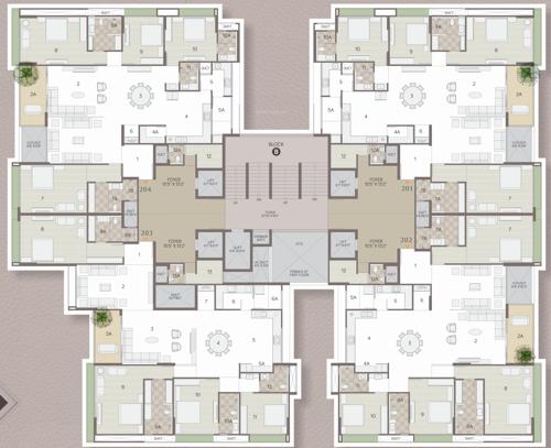  the-gold-sky-villa Block B  And Block C Cluster Plan from 2nd, 4rth, 6th, 8th, 10th, 11th Floor