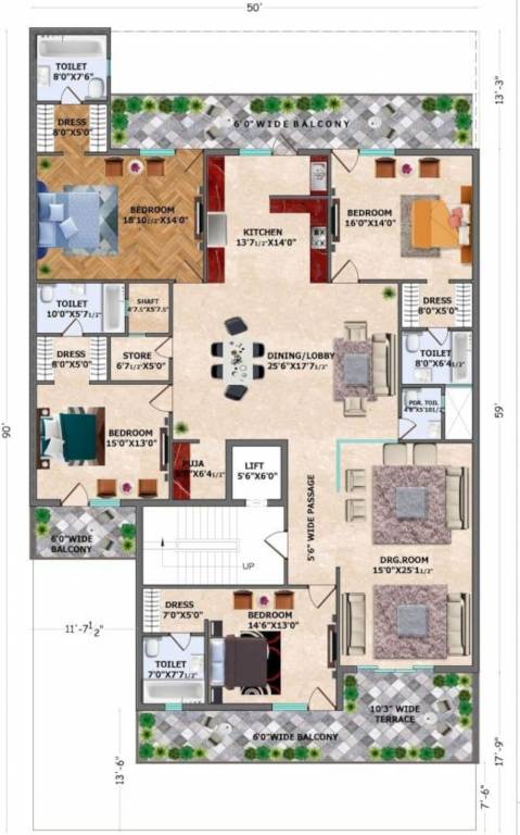  constructions 4500sq ft RR Constructions 4500Sq ft Typical Cluster Plan