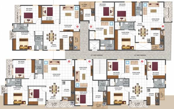  classic Habulus Classic Cluster Plan from 1st to 5th Floor