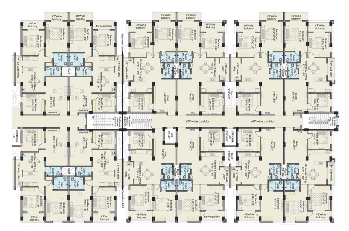  royal homes Royal Homes Cluster Plan For Typical Floor