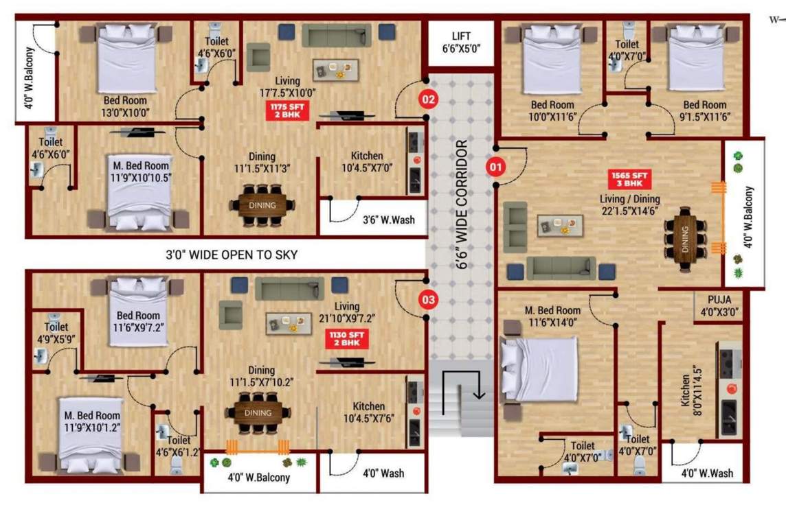  bdl seven hills Block B Cluster Plan from 1st to 5th Floor