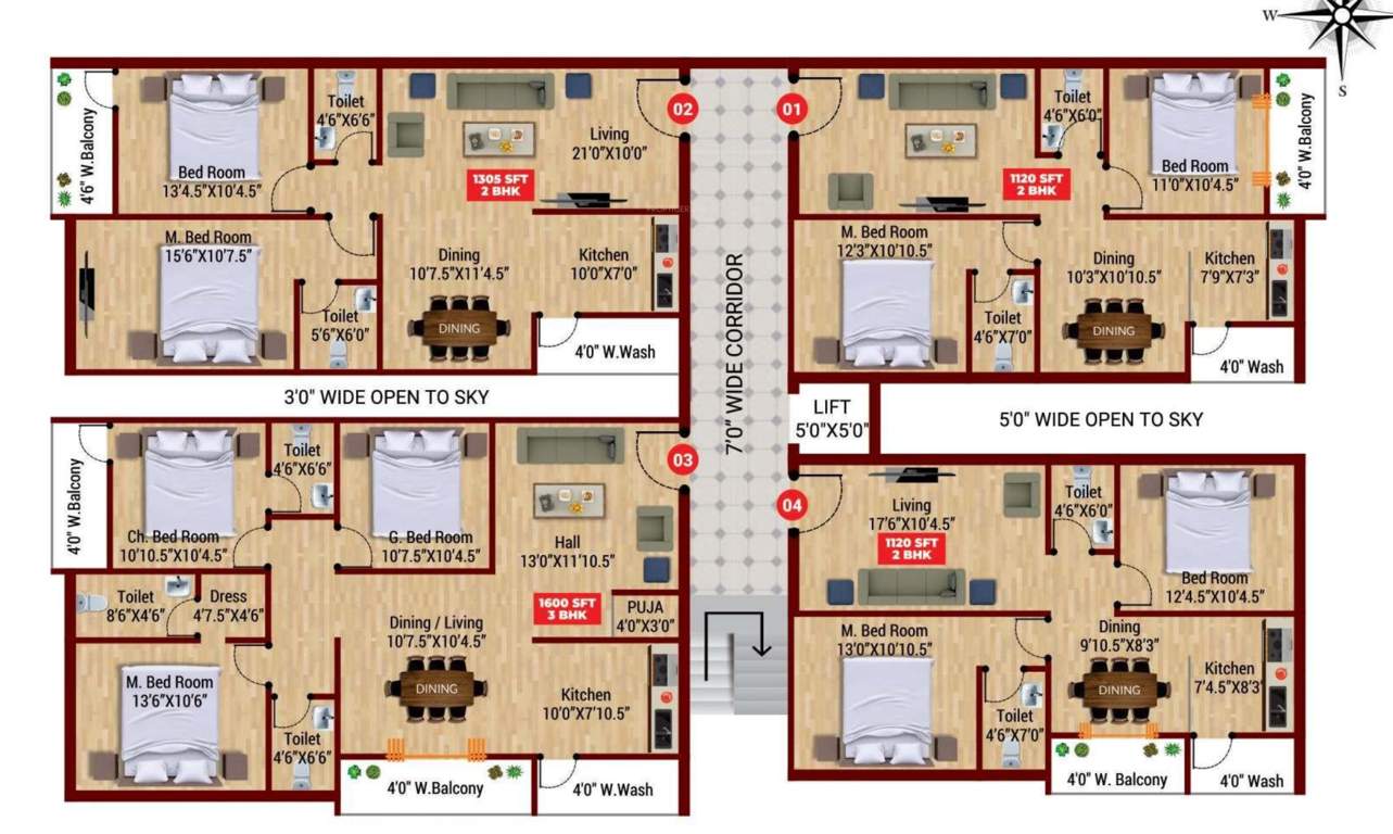 bdl seven hills Block D Cluster Plan from 1st to 5th Floor