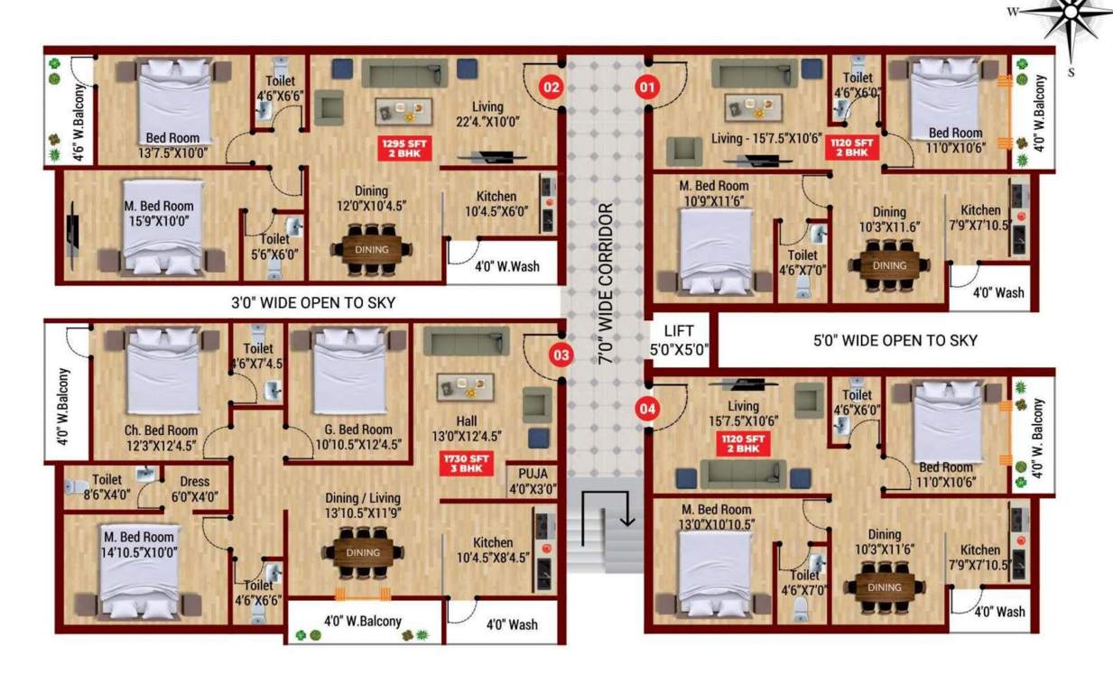  bdl seven hills Block F Cluster Plan from 1st to 5th Floor