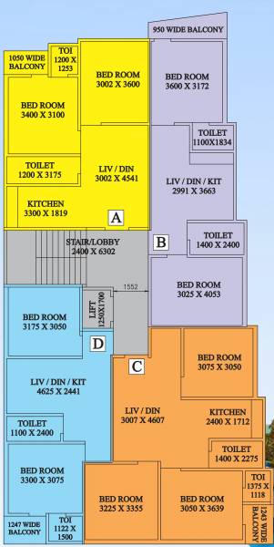  prestige Realcon Prestige Cluster Plan from 1st to 4th Floor