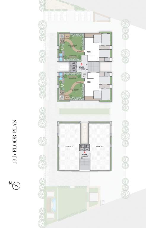  rosevill regius Block A And Block B Cluster Plan for 13th Floor